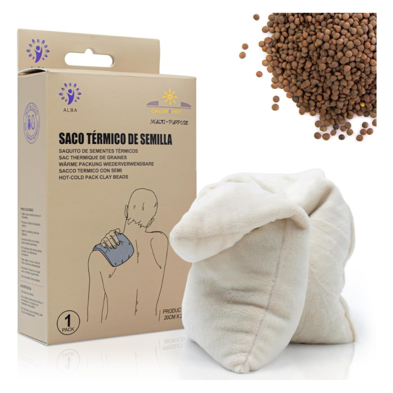 Saco Térmico Microondas Alba Perlas de Arcilla 20x20 cm Calor y Frío