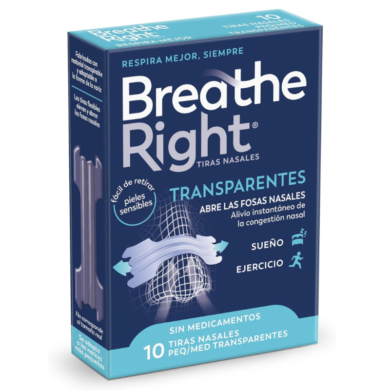 Breathe Right Transparentes Talla Pequeña 10 Unidades