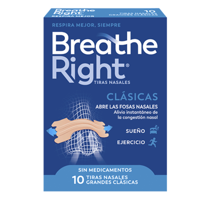Breathe Right Clásicas Tiras Nasales 10 Unidades