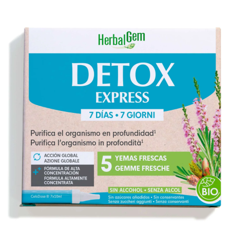 Herbalgem Detox Express Bio 7 Viales Complemento Alimenticio