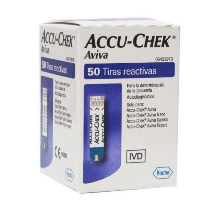 Tiras Reactivas Accu-Chek Aviva 50 Unidades Control de Glucosa