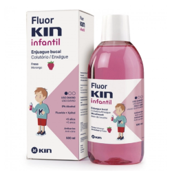 Fluor Kin Infantil Enjuague Bucal Fresa 500 Ml Protección Dental Infantil