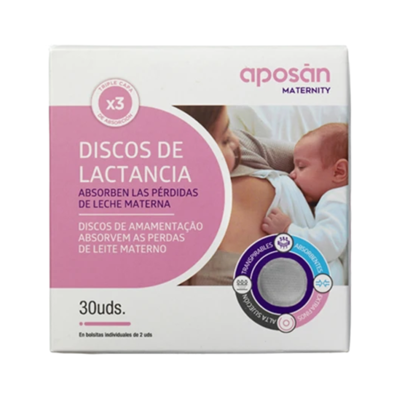 Aposán Maternity Discos de Lactancia 30 Unidades Absorbentes