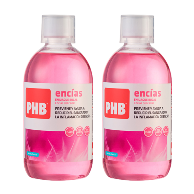 PHB Encías Enjuague Bucal 2 Envases 500 Ml Duplo