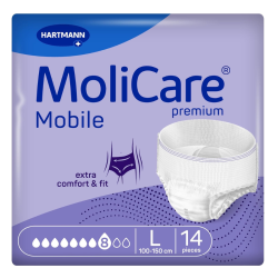 Molicare Premium Mobile 8 Gotas Talla L 14 Unidades | Bragapañal Absorbente