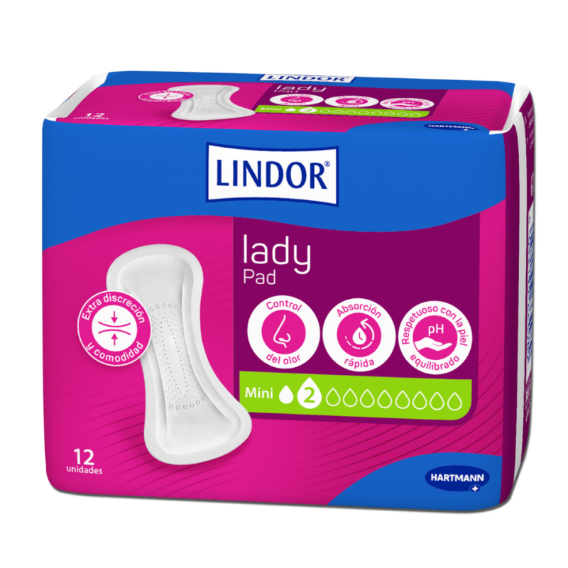 Lindor Lady Mini 2 Gotas 12 Unidades | Compresas para