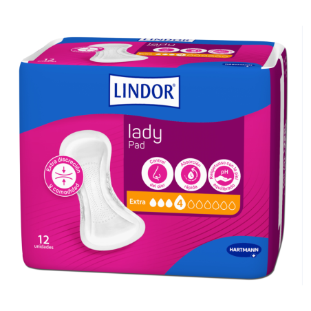 Lindor Lady Extra 4 Gotas 12 Unidades | Compresas para