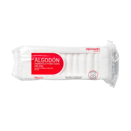 Aposan Botiquín Algodón Zig Zag Puro 100% Hidrófilo 100 G