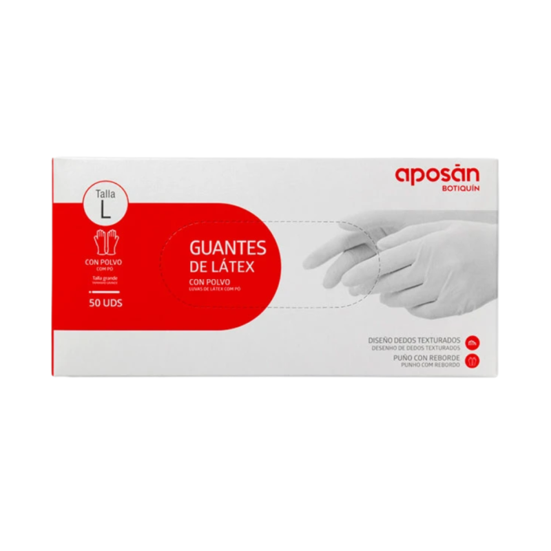 Aposan Guantes Látex Talla L 50 Unidades | Guantes