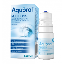Aquoral Multidosis Gotas Oftálmicas Lubricantes Estériles 10 Ml | Hidratación Ocular con Ácido Hialurónico
