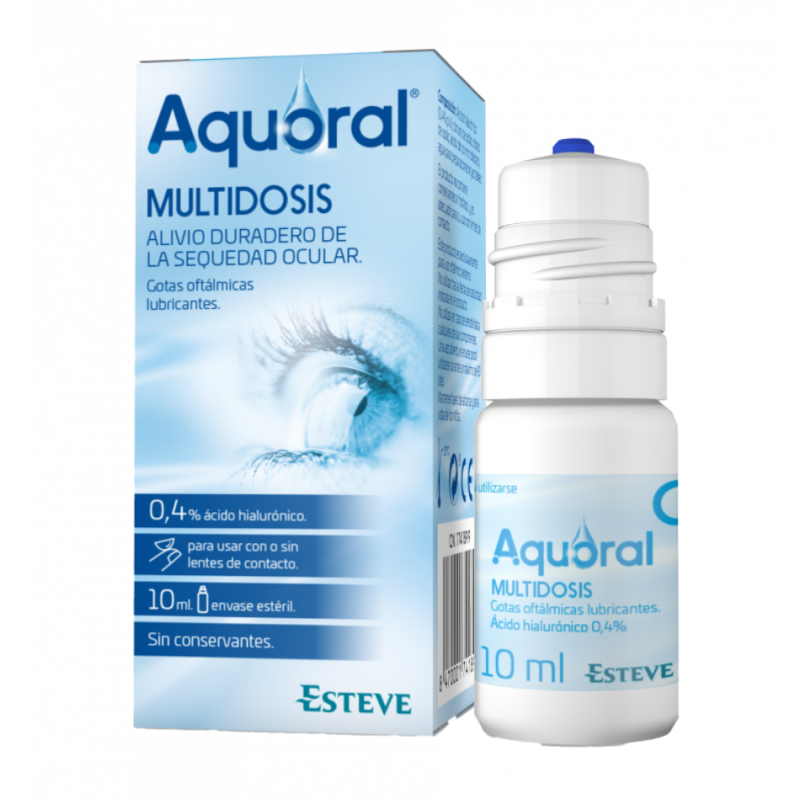 Aquoral Multidosis Gotas Oftálmicas Lubricantes Estériles 10 Ml