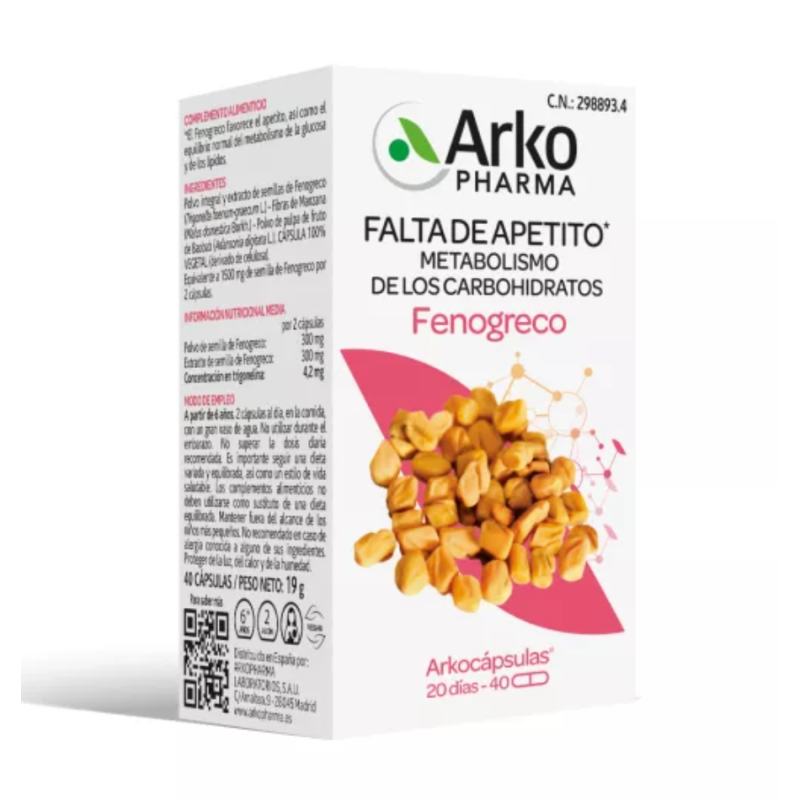 Arkocápsulas Fenogreco BIO 40 Cápsulas | Complemento