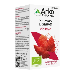 Arkocápsulas Vid Roja BIO 45 Cápsulas | Complemento Alimenticio Ecológico con Hoja de Vid Roja