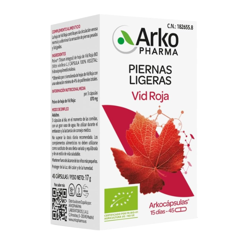 Arkocápsulas Vid Roja BIO 45 Cápsulas | Complemento
