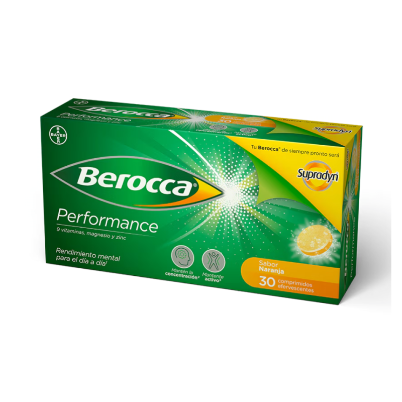 Berocca Performance 30 Comprimidos Efervescentes Sabor Naranja