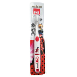 Cepillo Dental Infantil PHB Plus Junior Ladybug | Cepillo Dental para Niños con Filamentos Suaves