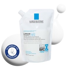 La Roche-Posay Lipikar Syndet AP+ 400 ml Refill – Gel limpiador relipidizante para piel seca y sensible