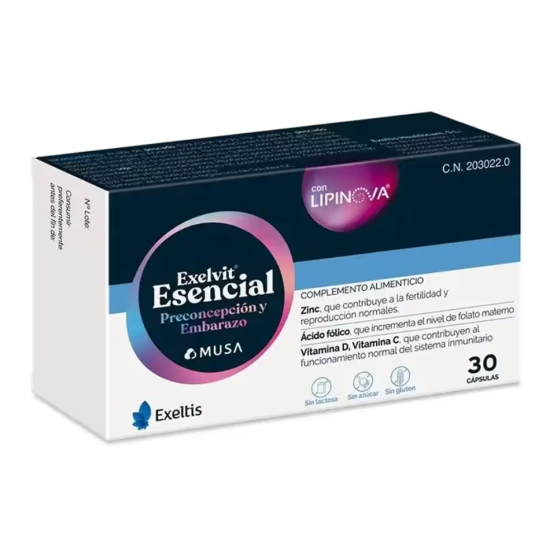 Exelvit Esencial Preconcepción y Embarazo 30 Cápsulas