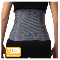 Faja Lumbosacra Semirrígida Cruce Lumbar Primspine Care Talla L Color Gris | Soporte Lumbar Reforzado