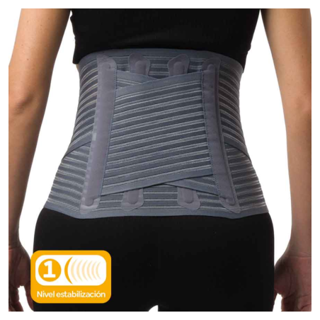 Faja Lumbosacra Semirrígida Cruce Lumbar Primspine Care Talla M Color Gris